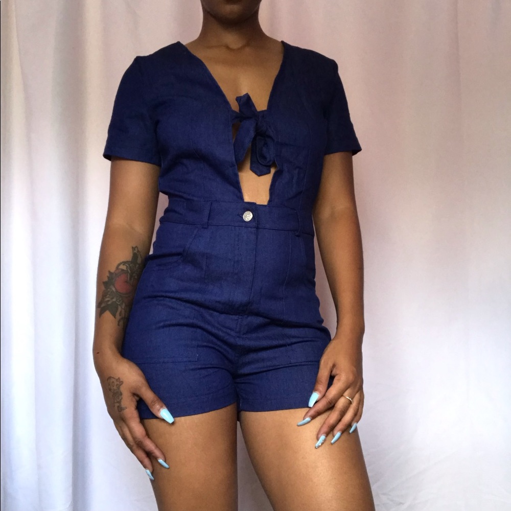 Blue jean romper